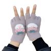 Guantes de felpa otoño e invierno medio dedo zorro hombres y mujeres cálidos gruesos bolsa fabricantes dedo expuesto terciopelo todo nailon
