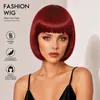 Pelucas Europeas y Americanas de Cosplay para Mujeres, Pelucas de Pelo Corto Liso Coloridas Estilo Bob, Set de Pelucas con Flequillo de Anime para Halloween