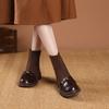 Botas Meia de Tricô Camélia Sola Grossa Couro Macio Retrô para Mulheres Outono e Inverno 2025 Novas Botas Super Quentes Slim Botas Botas Curtas