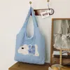 Bolsa Cruzada de Otoño Nueva de Aspecto Elegante, Linda, Bordada con Dibujos Animados, Estilo Perezoso Lechoso, Bolso de Mano Ligero Diario para Mujer
