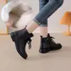 Otoño 2026 Nuevas Botas Martin Retro de Cuero Suave Suela Gruesa para Aumentar la Altura Puntera Redonda Con Cordones Cremallera Lateral Suela Suave Antideslizantes Zapatos Individuales
