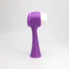 Cepillo Limpiador Facial de Silicona, Cepillo Limpiador Facial de Doble Cara, Cepillo de Limpieza Profunda para el Rostro, Cepillo Facial de Cerdas Suaves, Herramienta Manual para Limpiar el Rostro
