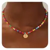 Collar de Corazón Turquesa Colorido de 26 Letras Transfronterizo Europeo y Americano, Gargantilla Elegante y Versátil