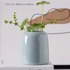 Jarrón Creativo Pequeño Fresco Celadón Decoración para el Hogar Sala de Estar Adornos Florales Hierba de Monedas de Cobre Contenedor de Escritorio para Plantas Verdes Hidropónicas