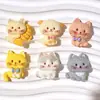 Acessórios de resina DIY de gatinho com textura realista de desenho animado, presilhas de cabelo feitas à mão com cola de creme, elásticos de cabelo, chaveiros, fivelas para bolsas e sapatos