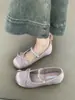 Zapatos Mary Jane que aumentan la altura para mujeres bajitas, nuevos zapatos planos de ballet satinados con pedrería estilo hada gentil francés 2025