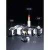 Suporte de exibição em camadas de pilar de cubo de cristal acrílico transparente para exibição de joias e fotografia, base fosca