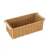 Caixa de Armazenamento de Mesa Estilo Europeu Cesta de Armazenamento de Rattan Sintético Trançado para Lavatório Cesta de Armazenamento para Mesa de Centro de Controle Remoto Chave de Entrada