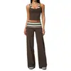Conjunto de ginástica escovado transfronteiriço, elegante poá falso duas peças, levanta bumbum, cintura alta, secagem rápida, para corrida, esportes, yoga 4549