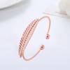 Pulsera Caliente Abierta Transfronteriza Moda Vintage Hoja Alas Lazo Pulsera Personalidad Temperamento Pulsera Geométrica