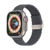 Adequado para Pulseiras de Apple Watch Watch S1-S10 Geração Fivela Ondulada Imitação de Aço Pulseira de Silicone Se Ultra Universal