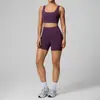 Conjunto de Roupa de Yoga Modeladora Novo Estilo Verão Europeu e Americano, Conjunto Esportivo de Duas Peças de Cintura Alta com Bolso para Mulheres, Elástico Respirável