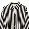 Nueva camisa de otoño estilo europeo y americano con retazos a rayas y cinturón, adecuada para comercio electrónico transfronterizo