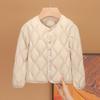 Chaqueta de Plumón Ligera Rombo de Bebé Sin Cuello Apilada Uniforme Escolar con 90% Plumón de Pato Blanco Chaqueta Ligera Suave Cálida para Niños Medianos y Grandes