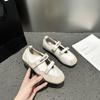 Sapatos Mary Jane com Velcro para Mulheres 2025 Primavera Novo Estilo Vazado Boca Rasa Confortáveis Casuais