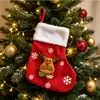 Calcetines Navideños de Dibujos Animados Bolsa para Empaquetar Dulces Lindo Fieltro Papá Noel Decoración de Árbol de Navidad Bolsa Colgante Recuerdos de Fiesta