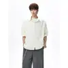 Camisa de Seda de Hielo Verde Claro para Hombre, de Manga Larga, Protección Solar Primavera y Verano, Chaqueta Estilo Old Money, Chaleco de Moda para Pareja, Top Sencillo Retro