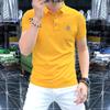 Qualidade da Entidade Novo Estilo Logotipo Personalizado High-end Light Luxury Camisa Polo Masculina Verão 2025 Manga Curta Llip Slim-fit Moda Europeia