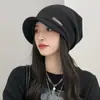Chapéu Despojado para Mulheres, Chapéu Japonês Estilo Outono Pós-Parto, Chapéu de Inverno Versátil Estilo Coreano Afina o Rosto, Touca Curta, Turbante para Clima Frio, Chapéu de Puxar
