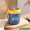 Taza de Desayuno Mini de Acero Inoxidable Taza para Avena con Tapa y Cuchara Taza de Leche para Estudiantes Gran Capacidad Portátil Taza de Sopa Térmica