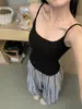 Camisola Roja Vintage Estilo Hong Kong para Mujer, Ropa de Verano Exterior con Almohadilla en el Pecho, Top Básico Ajustado de Chica Popular con Espalda Bonita