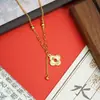 Colar de Ouro Vietnamita Sandália Mais Vendido Simples Moderno Brilhante Vazado Flor de Trevo Quatro Folhas Franja Corrente da Clavícula Joias Atacado Fabricante