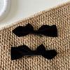 Pinza para el pelo de terciopelo con lazo tridimensional, clip lateral retro de alta gama, orejas de conejo flocado negro para flequillo de mujer, temporada Otoño e Invierno