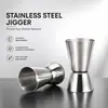 Copo medidor de aço inoxidável transfronteiriço, copo medidor portátil para exterior com escala, mini coqueteira, personalizável com impressão de logotipo