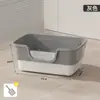 Bandeja Sanitaria para Gatos, Semicerrada, Integrada, Bandeja Sanitaria Desmontable para Gatos, Tipo Abierto, Antisalpicaduras, Inodoro Grande para Gatos, Venta al por Mayor por Fabricante