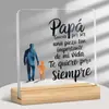 Adornos Artesanales de Escritorio, Adornos de Escritorio Acrílicos Transfronterizos con Base de Madera, Forma Cuadrada, Populares y Disponibles en Varios Estilos