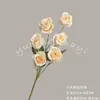Flor Artificial com 6 Rosas Enroladas de Haste Alta, Decoração para Salão de Casamento, Arranjo de Flores para Sala de Estar em Casa, Flor Artificial Falsa para Atacado Transfronteiriço
