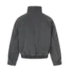 Jaqueta de Algodão Masculina Feminina Retrô Americano Montanha Sentada Águia Rivet Senso de Design Gola de Pele Outono Inverno Nova Espessada Quente Tendência Marca Roupa Exterior