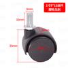 Ruedas de fábrica 1 pulgada 1.5 pulgadas 2 pulgadas ruedas de tornillo para muebles ruedas de plástico PP estante rueda universal móvil