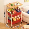 Prateleira de Armazenamento com Carrinho Móvel Usada Mesa de Cabeceira de Quarto Mesa Lateral de Sala de Estar Mesa de Centro Prateleira de Armazenamento de Lanches
