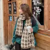 Bufanda roja de invierno para mujer, de alta gama, combinable con todo, a cuadros, regalo de Navidad, cumpleaños, regalo de Año Nuevo, bufanda de lana tejida.