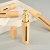 Botella de Perfume de Concha de Bambú de 5ml 10ml Botella Vacía Botella con Atomizador Recipiente Interior de Vidrio Cabezal de Atomizador Metálico Botella de Recarga de Perfume
