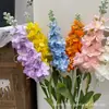Jacinto de Tallo Único Delphinium Flor Artificial Modelo Nuevo Violeta Decoración de Salón de Bodas Arreglo Floral Flor de Seda