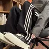 Pantalones de Tres Barras para Hombre Otoño e Invierno Nuevos Pantalones Rectos Americanos Holgados Deportivos a Rayas Pesados Casuales para Hombre