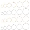 Aretes Redondos de Aro en Forma de 9 de Acero Inoxidable con Galvanoplastia al Vacío Dorada, Múltiples Especificaciones 15-40mm, Accesorios para Joyería DIY