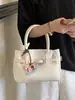 Bolso de Mano de Moda Nueva con Patrón de Lichi para Mujer, Bolso Cubo de Nicho Estilo Coreano, Bolso Versátil de Hombro y Cruzado