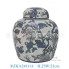 Jarra de Chá de Porcelana Azul e Branca de Jingdezhen Jarra de Armazenamento Decorativa de Cerâmica Dourada Moderna Criativa para Sala de Estar Arranjo de Flores Ornamentos Decorativos