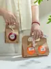 Caixa de Embalagem para Frutas Caixa de Presente Individual e Dupla Laranja Maçã Presente de Natal Couro de Boi Conjunto de Frutas Portátil Caixa de Presente