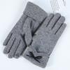 Luvas Simples Estilo Coreano para Mulheres Inverno Exterior Quente Espessas Caxemira Finas Macias e Elegantes Veludo Touch Screen