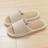 Chinelo de Linho para Casa Feminino Interior Primavera & Outono Casal Doméstico Para o Ano Todo Chinelo Aberto Silencioso Antiderrapante Algodão e Linho para Homem