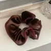 Cuerda para el pelo de terciopelo contrastante estilo coreano Lazo para el pelo de diseño retro Diadema Goma para coleta de niña de las flores Accesorios para el cabello