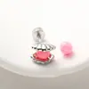 Nuevo Producto Aretes de Acero de Titanio 316 Incrustados con Concha de Ópalo Joyería de Perforación de Alta Gama Hilo Retorcido Perforación de Oreja Clavos para Hueso de la Oreja