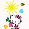 Hellokitty Niños Habitación Infantil Lindas Pegatinas de Pared Niña Dormitorio Pegatinas Grandes Jardín de Infancia Dibujos Animados Pegatinas de Pared