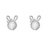 Pendientes de Rábano de Conejo Juego de Seis Piezas Moda Nueva para Mujer Plata de Ley 925 Estilo Ins Pendientes Pequeños y Exquisitos Simples Pendientes