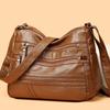 Nova costura PU elegante casual simples viajante artístico retro bolsa de ombro mensageiro atacado