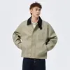 Nova jaqueta masculina de tamanho grande para primavera e outono, casaco de couro PU, marca Romon, com gola reversa, tamanho extra grande, casual e versátil